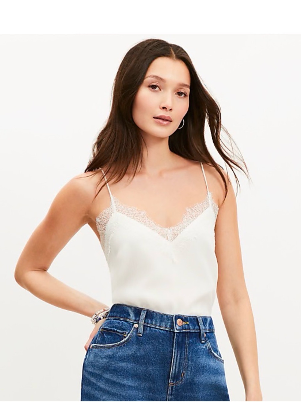 NWOT LOFT Lace-Trim Cami Top